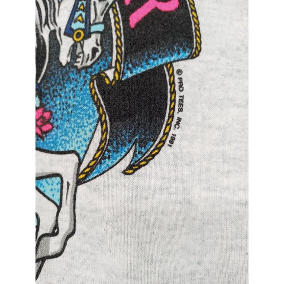 Vintage Tulsa State Fair Sweatshirt New Deadstock XL 1991 Carousel Horse Grey - Picture 3 of 11